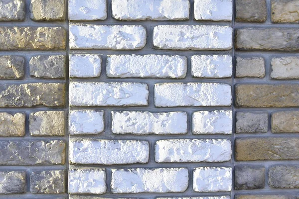 Vieux Mur Briques Avec Bande Blanche — Photo