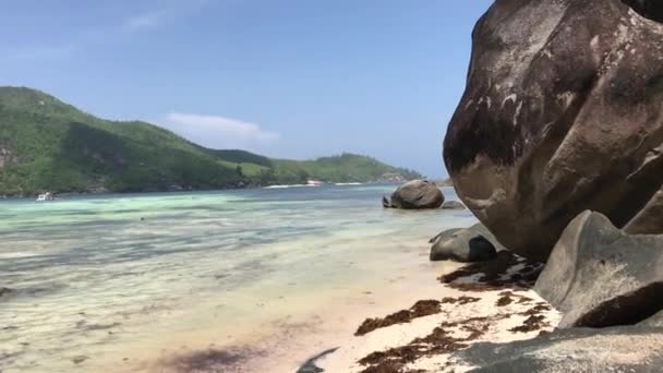Incredibile Spiaggia Dell Isola Tropicale Dell Isola Cerf Seychelles Vista — Video Stock