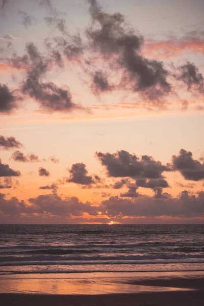 Relaxing Calm Sea View Open Ocean Water Sunset Sky Tranquil — Foto de Stock