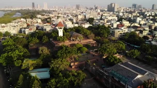 Widok Lotu Ptaka Anping Old Fort Mieście Tainan Tajwan Niski — Wideo stockowe