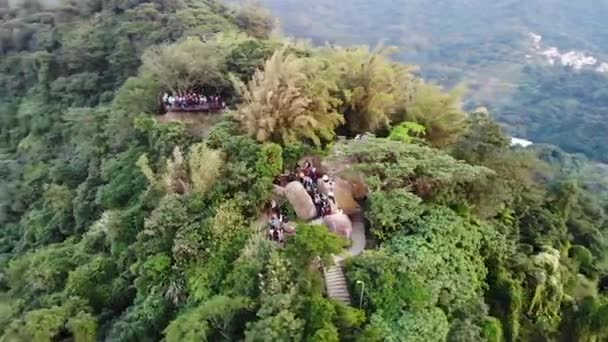 Légi Drón Naplemente Kilátás Elefánt Hegy Taipei Város Taiwan Low — Stock videók