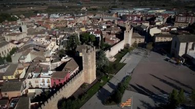 Montblancs köyü Katalonya, İspanya 'nın eski bir kasabası. Yüksek kalite 4k görüntü