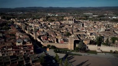 Montblancs köyü Katalonya, İspanya 'nın eski bir kasabası. Yüksek kalite 4k görüntü