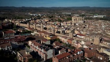 Montblancs köyü Katalonya, İspanya 'nın eski bir kasabası. Yüksek kalite 4k görüntü