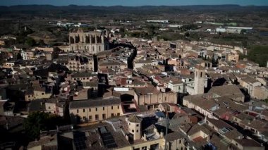 Montblancs köyü Katalonya, İspanya 'nın eski bir kasabası. Yüksek kalite 4k görüntü