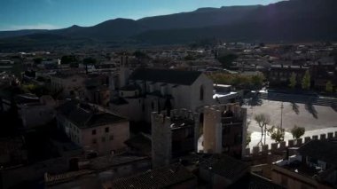 Montblancs köyü Katalonya, İspanya 'nın eski bir kasabası. Yüksek kalite 4k görüntü