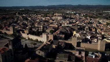 Montblancs köyü Katalonya, İspanya 'nın eski bir kasabası. Yüksek kalite 4k görüntü