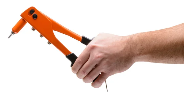 Ferramenta para pistola de rebite em um fundo branco — Fotografia de Stock