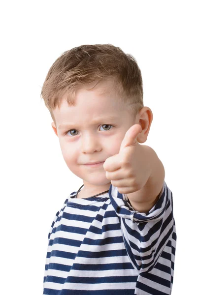 Niño pequeño con el pulgar. fresco —  Fotos de Stock