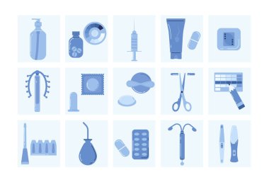 Doğum kontrol aletleri, gebelik ve doğum kontrol aletleri. Bebek planlaması için Geometrik koleksiyon, güvenli seks. Zührevi hastalıkları önleme.