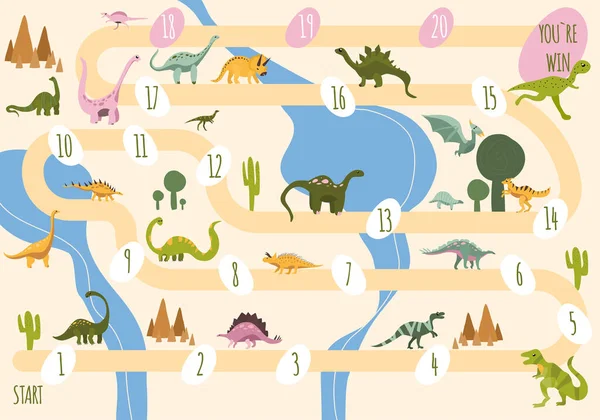 Aidez Bébé Dinosaure Rencontrer Tous Ses Amis Adventure Jouer Avec — Image vectorielle