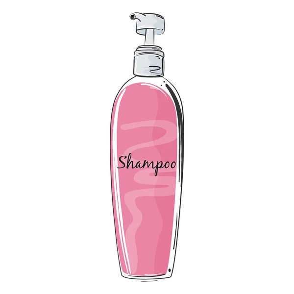 Flacone shampoo, cura dei capelli e del corpo, illustrazione vettoriale stock. — Vettoriale Stock