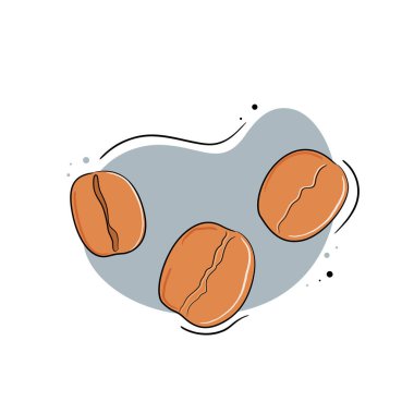 Kahve çekirdekleri simgeleri, el çizimi vektör çizimleri.