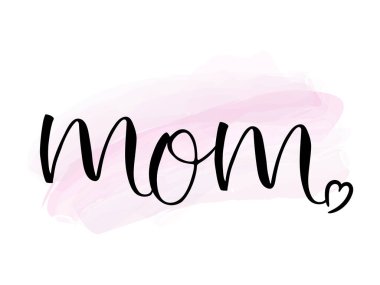 Annem kalpten el yazısı çizmiş. Anneler günü kartı. Vektör illüstrasyonu.