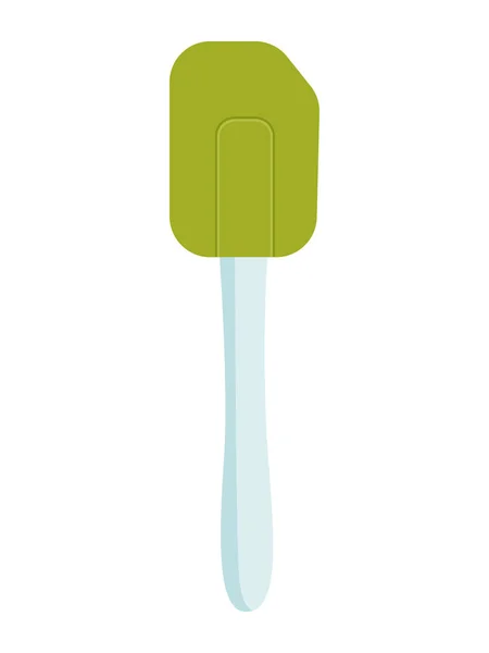 Herramienta de cocina de espátula verde silicona. Ilustración vectorial. — Vector de stock