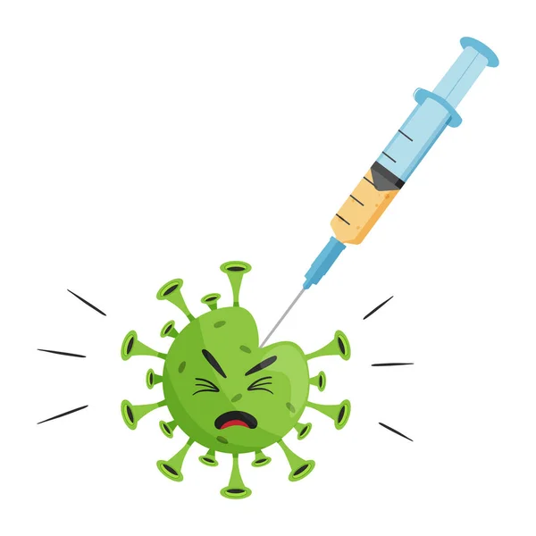 Coronavirus Vaccina, förebyggande. vektor illustration isolerad på vit bakgrund. — Stock vektor