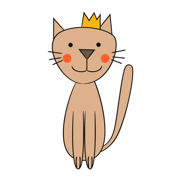 Gato garabato lindo. Divertido personaje de dibujos animados. Ilustración vectorial. — Archivo Imágenes Vectoriales