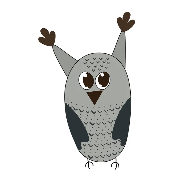Cute cartoon owl in doodle style. Vector illustration. — Stock Vector