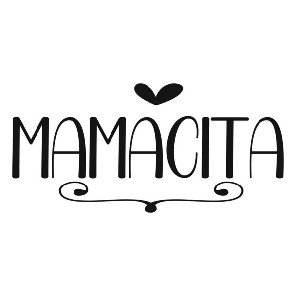 Mamacita maman citation dessinée à la main dans le style line art. Illustration vectorielle. — Image vectorielle