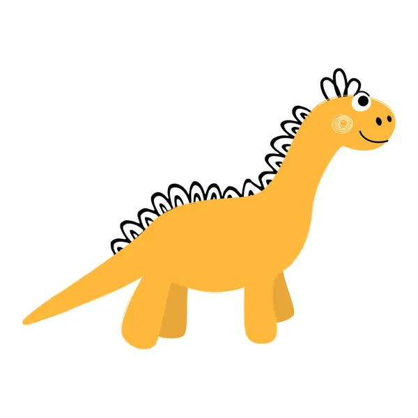 Leuke cartoon dinosaurus geïsoleerd op witte achtergrond. Vectorillustratie. — Stockvector