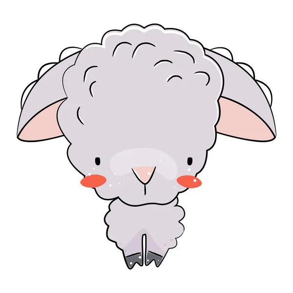Bonita oveja. ilustración vector animal de granja. — Archivo Imágenes Vectoriales