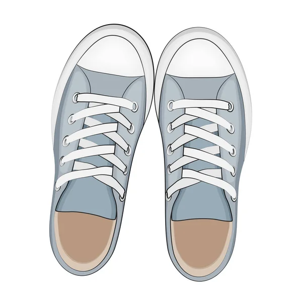 Graue Mode Turnschuhe für Mädchen. Vektorillustration. — Stockvektor