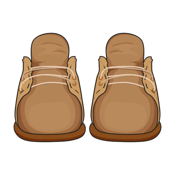 Lindos zapatos de otoño, botas marrones. Ilustración vectorial. — Archivo Imágenes Vectoriales
