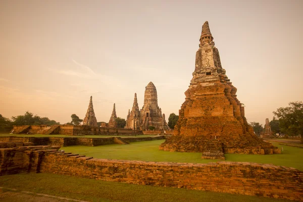 Wat chai wattanaram por la noche — Foto de Stock