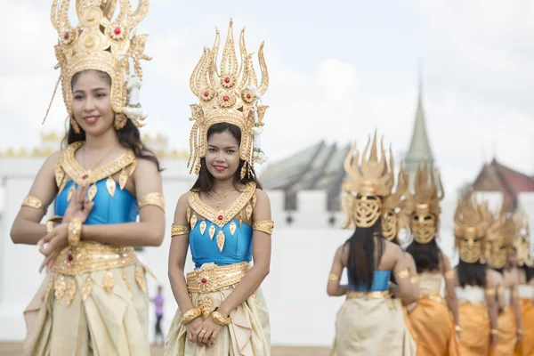 Παραδοσιακός Χορός της Ταϊλάνδης κορίτσια — Φωτογραφία Αρχείου