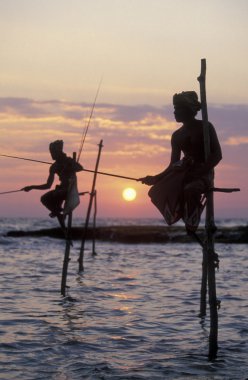 Weligama sahil, balıkçılar