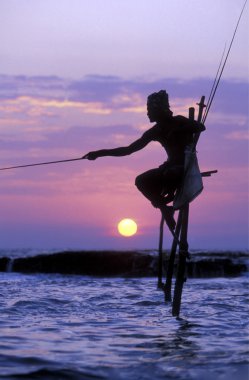 Weligama sahil, balıkçı