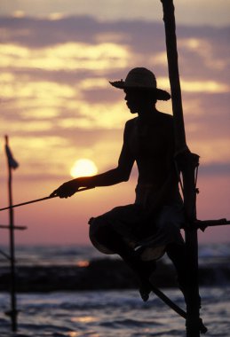 Weligama sahil, balıkçı