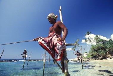 Weligama sahil, balıkçılar