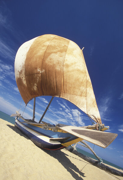 Dhoni Fishingboat at the coast of Nagombo