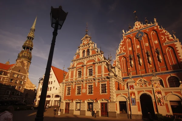 Casa de los blackheads en la ciudad de Riga — Foto de Stock