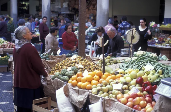 Salão de mercado no Funchal — Fotografia de Stock