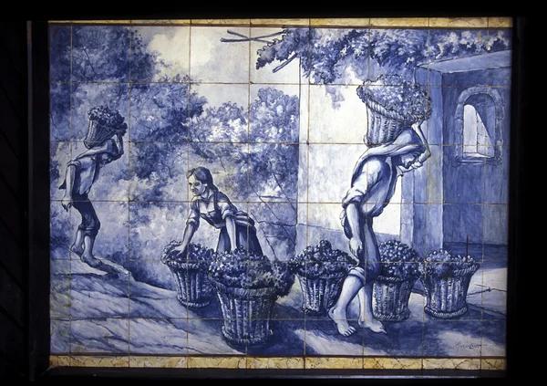 Azulejos ou azulejos tradicionais em Portugal — Fotografia de Stock