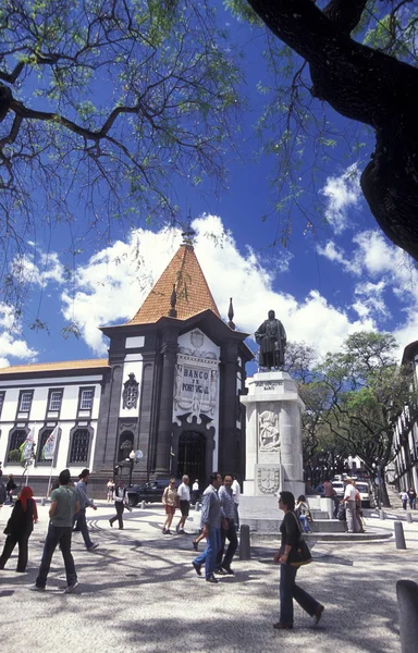 Square in the old town of Funchal — Stock Photo, Image