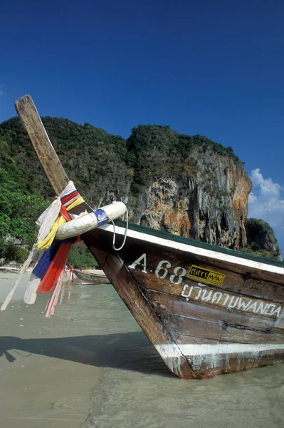 Beach Woodboats Hat Phra Nang Beach Railay Nang City Krabi — Stock Photo, Image