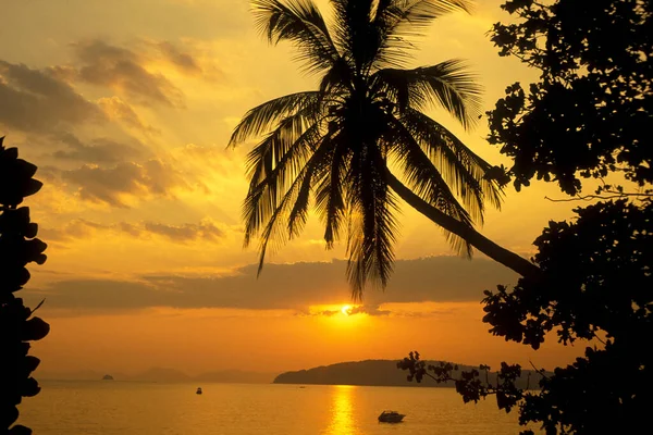 Sunset Hat Phra Nang Beach Railay Nära Nang Utanför Staden — Stockfoto