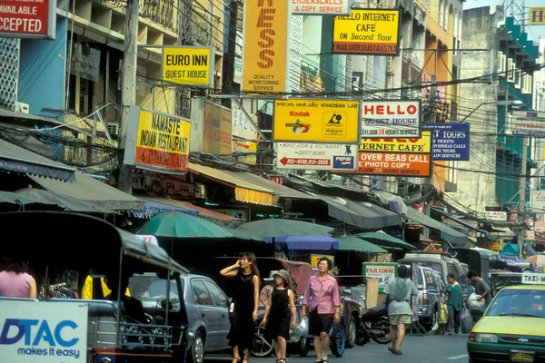 Αγορά Του Khao San Στο Banglamphu Στην Πόλη Της Μπανγκόκ — Φωτογραφία Αρχείου