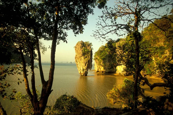 Zee Het Landschap Met James Bond Rock Het Phang Nga — Stockfoto