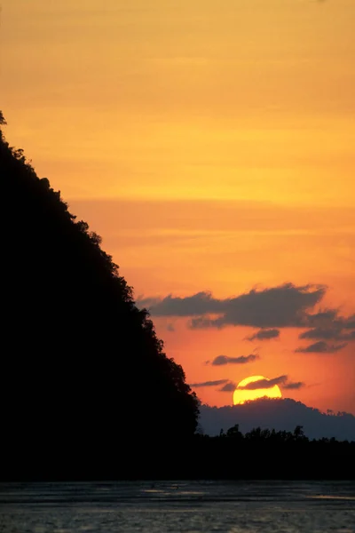 Sunset Hat Phra Nang Beach Railay Nang City Krabi Andaman — Fotografia de Stock