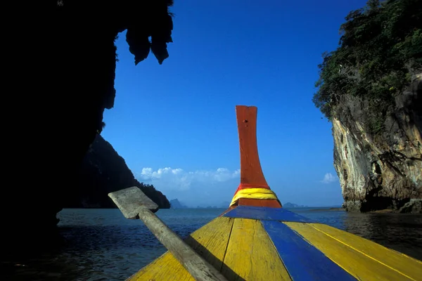 Passeio Barco Mar Paisagem Phang Nga Nationalpark Mar Andaman Sul — Fotografia de Stock