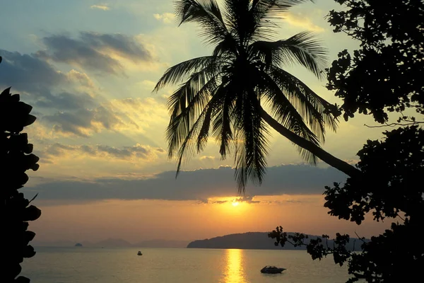 Sunset Hat Phra Nang Beach Railay Nang City Krabi Andaman — Fotografia de Stock