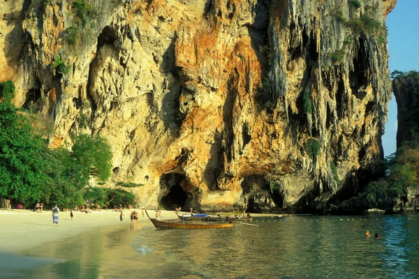 Plaża Plaży Hat Phra Nang Railay Pobliżu Nang Miasta Krabi — Zdjęcie stockowe