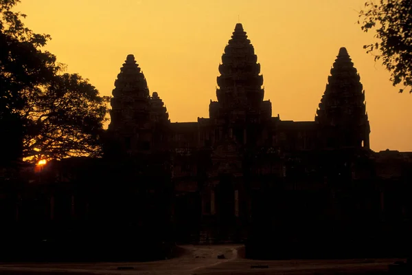 Angkor Wat Templom Angkor Templomvárosában Siem Reap Város Közelében Kambodzsától — Stock Fotó