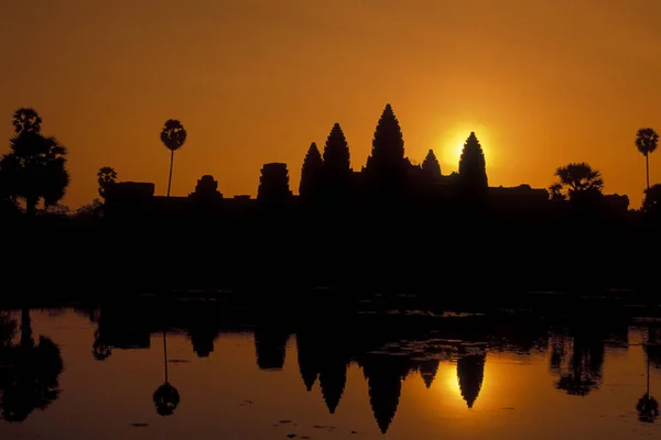 Angkor Wat Tempel Tempelstad Angkor Bij Stad Siem Reap Het — Stockfoto