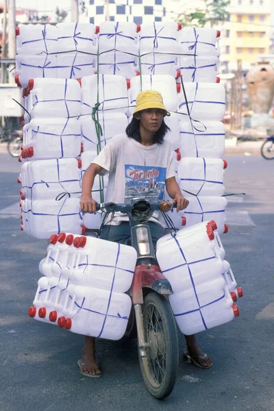 Motorcykel Transport Väg Staden Phnom Penh Kambodja Kambodja Phnom Penh — Stockfoto