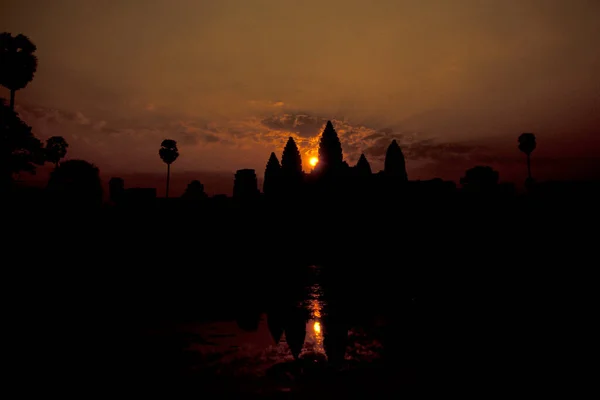 Der Tempel Angkor Wat Der Tempelstadt Angkor Der Nähe Der — Stockfoto